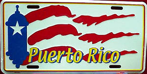 Dulces Tipicos Puerto Rican flag Licence plate with Flag Artistic Design, Puerto Rico Puerto Rico